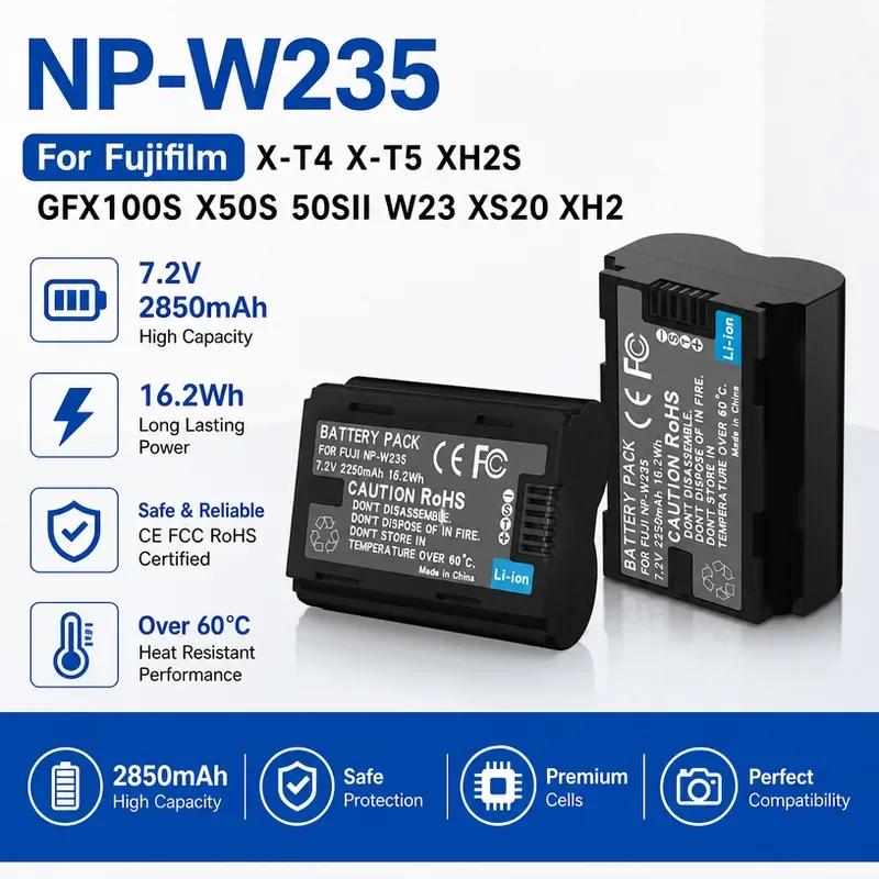 Fujifilm Camera X-T5 - [New] [NP-W235] for Fujifilm W23 XS20
