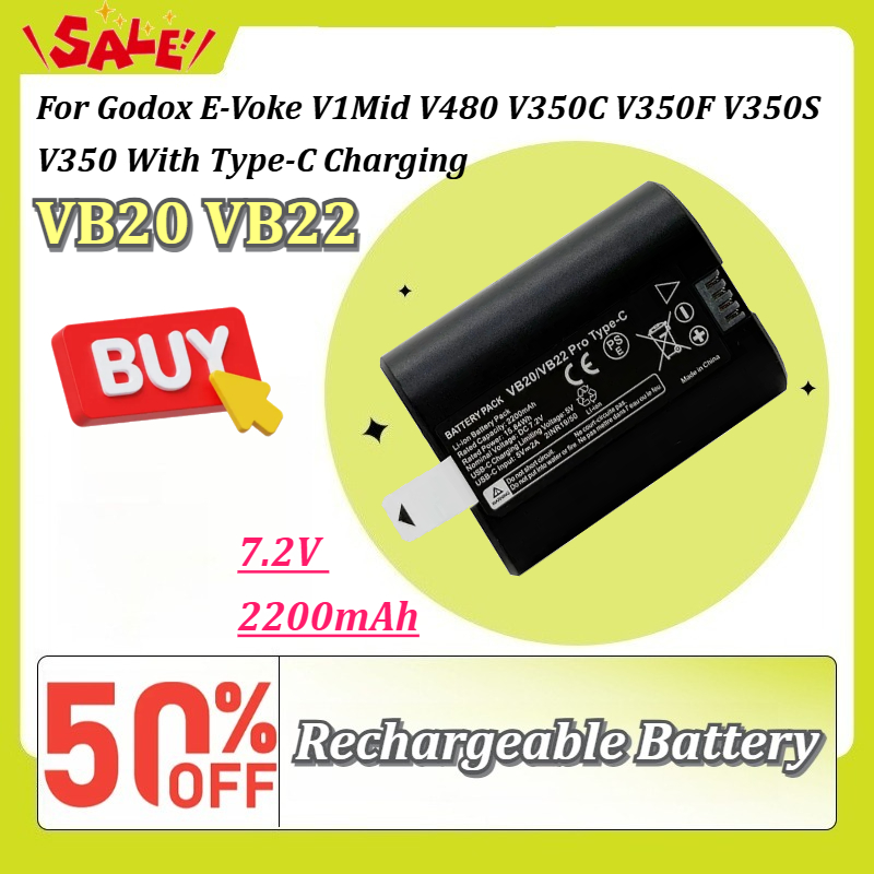 Godox Speedlite Flash - New VB20 VB22 7.2V 2200mAh Speedlite