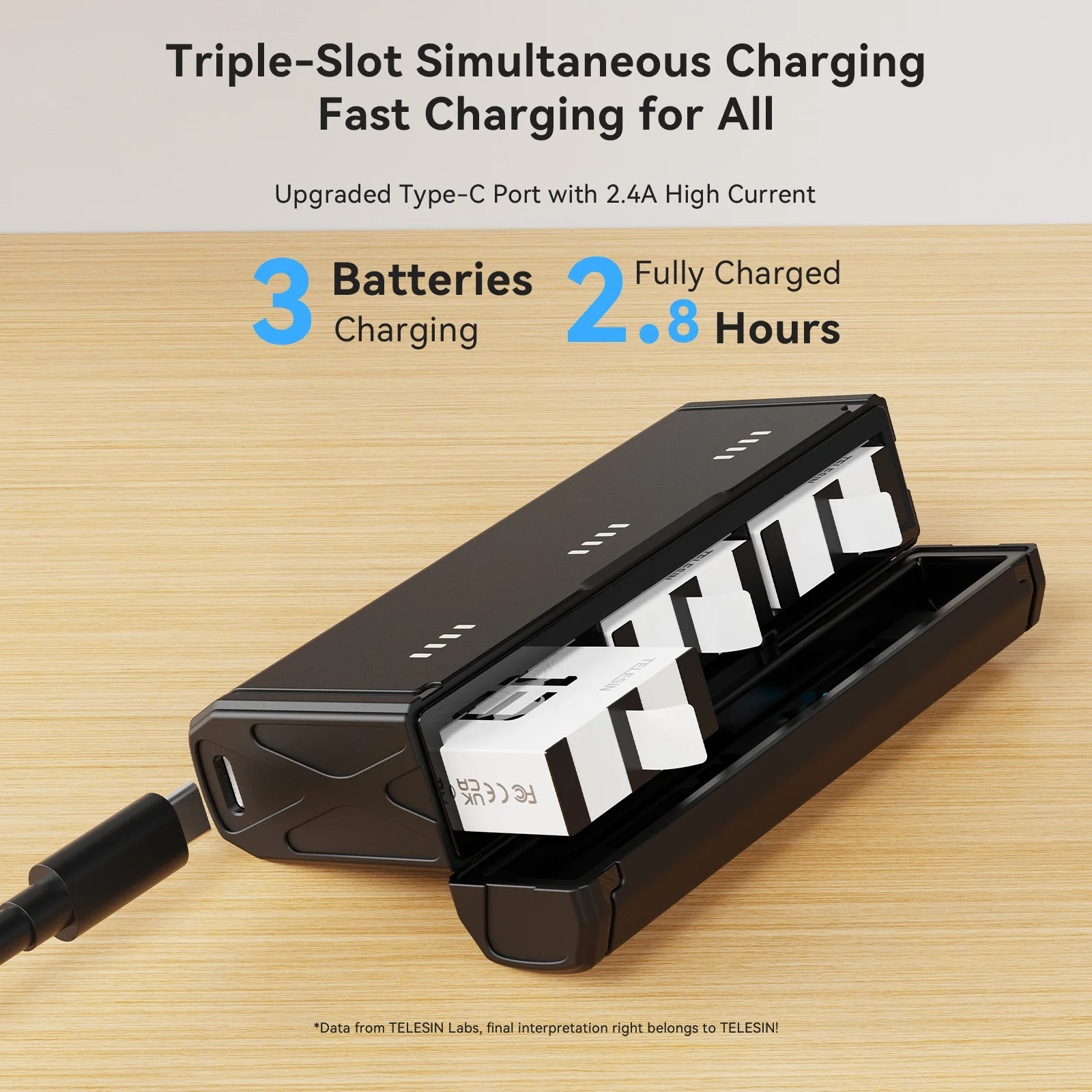 TELESIN Portable Fast Charging - Gopro Action Camera Hero 13 Black recension och pris