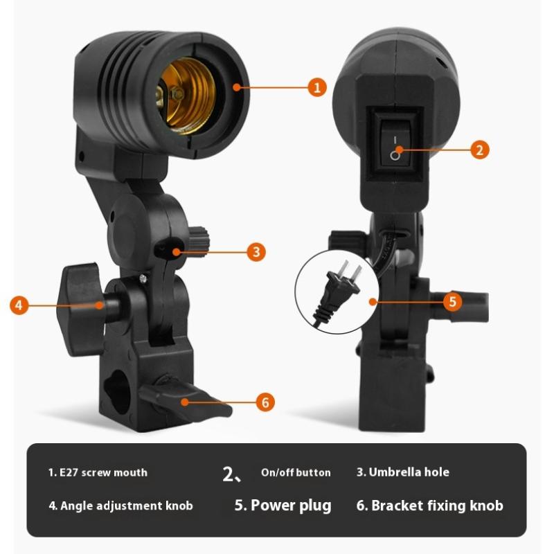 Black 1.8M Cable Cord E27 Sock - Photography Lighting With Umbrella recension och pris
