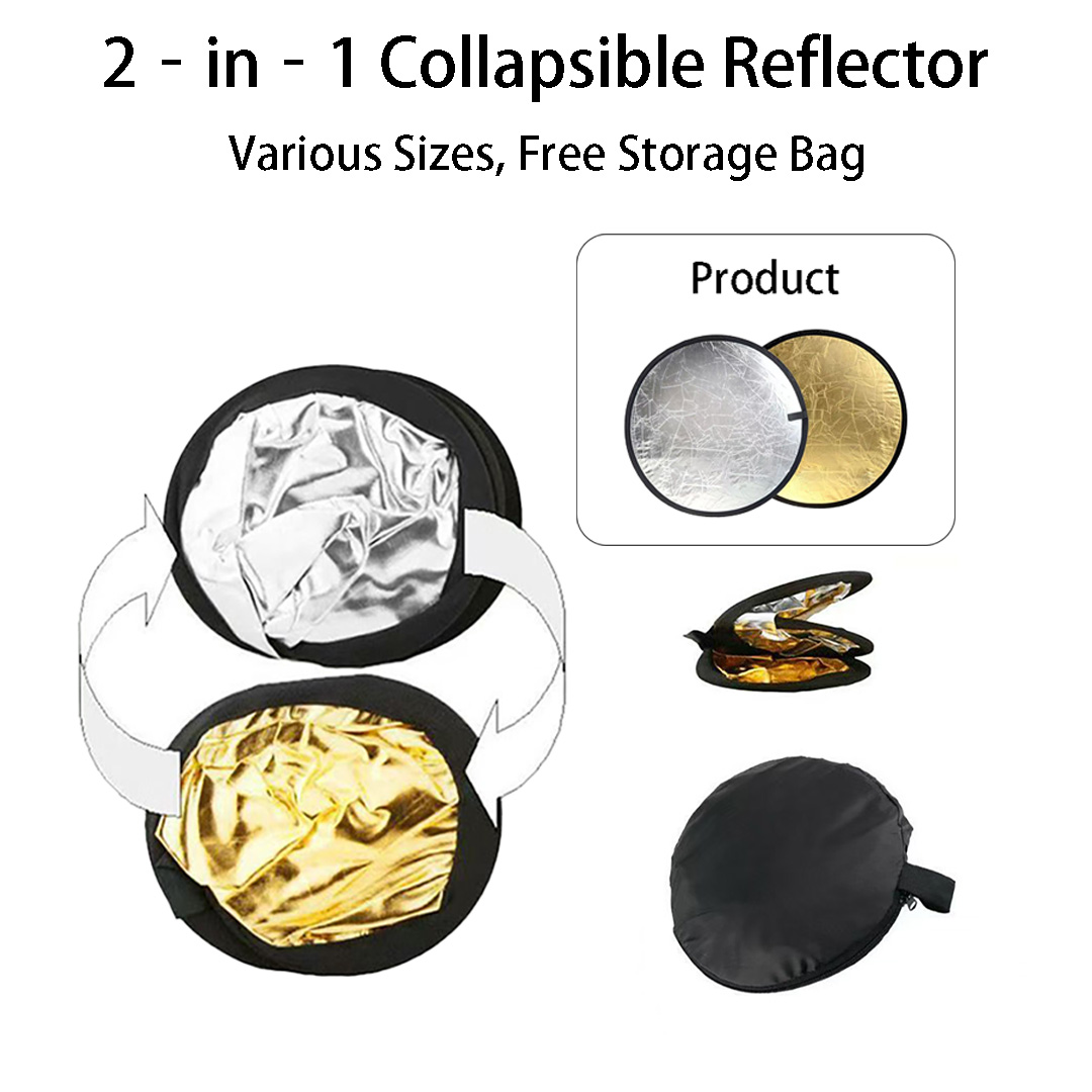 30、60cm Round Dual‑Sided Silve - Photography Lighting Reflectors recension och pris