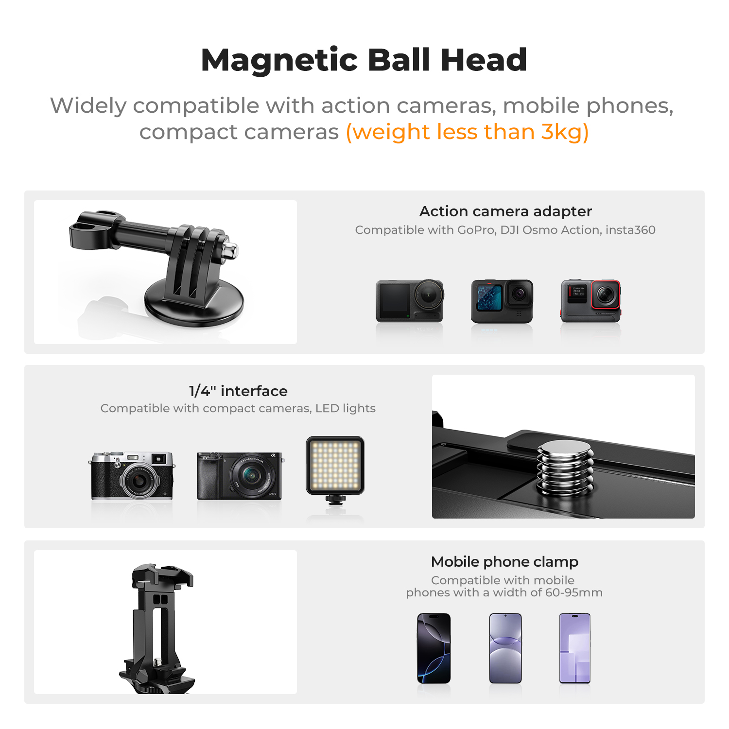 K&F CONCEPT Magnetic Camera Mo - Gopro Action Camera Hero 13 Black recension och pris