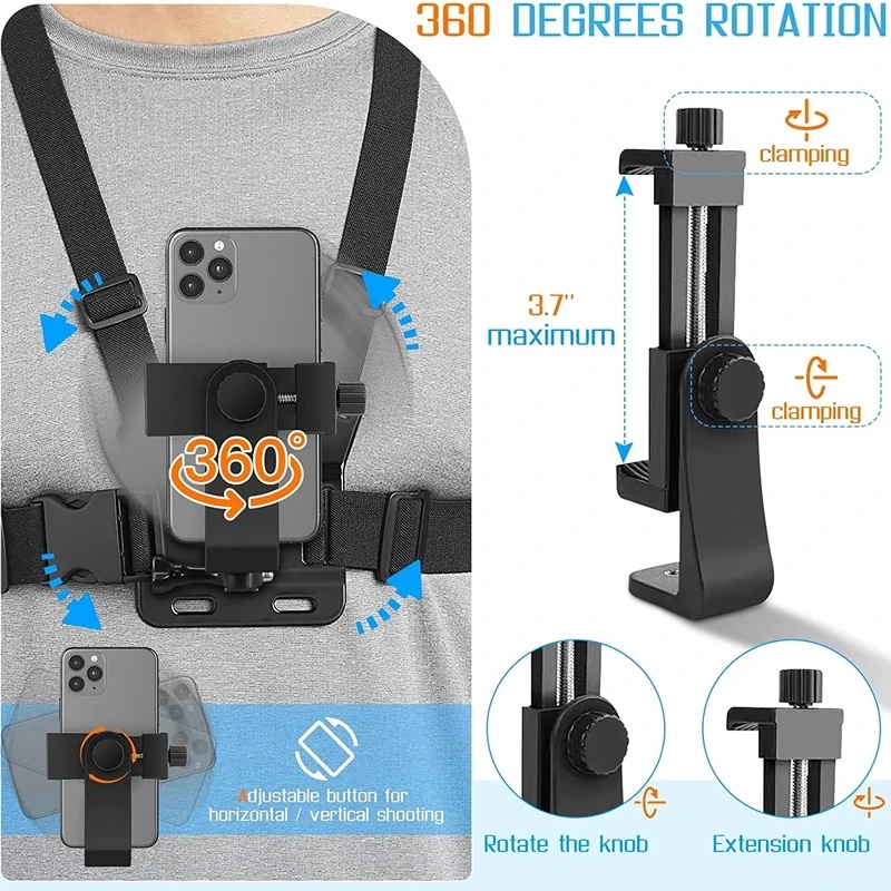 Phone Chest Strap Mount Belt f - Gopro Action Camera Hero 13 Black recension och pris